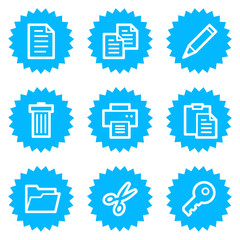 Document web icons set 1, blue sticker series