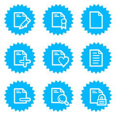 Document web icons set 2, blue sticker series