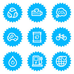 Ecology web icons set 4, blue sticker series