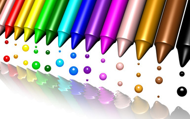 Pastelli e Perle Colorate-Pencils an Colored Pearl Drops-3d