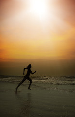 Run in sunset