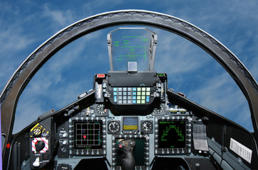 Fighter Jet cockpit - Powered by Adobe