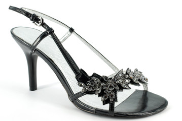 woman elegance black high heel shoe