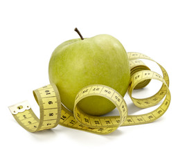 measure tape tailor diet fitness apple fruit food length weight