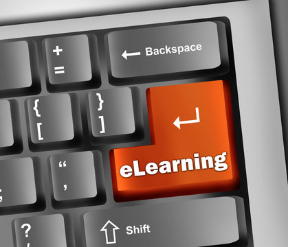 Keyboard Illustration with "eLearning" Button