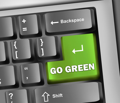 Keyboard Illustration with "Go Green" Button