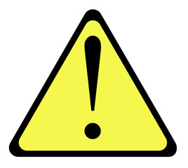 Yellow warning triangle sign
