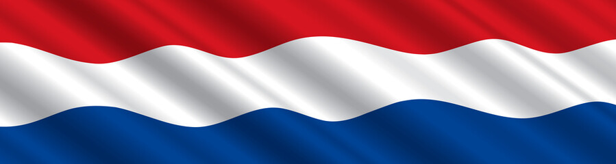 Naklejka premium Dutch Flag in the Wind