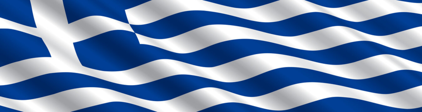 Greek Flag in the Wind