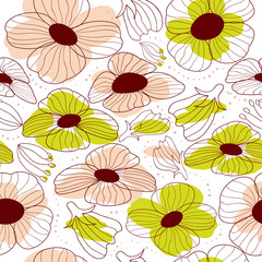 Abstract spring floral seamless pattern
