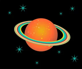 Poster Im Rahmen Saturn Planet Abbildung © Cienpies Design