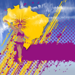 Danseuses de samba jaune et violet