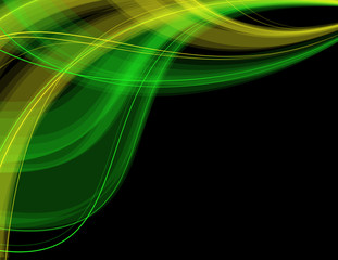 Abstract_green_and_blue_waves_on_black_background