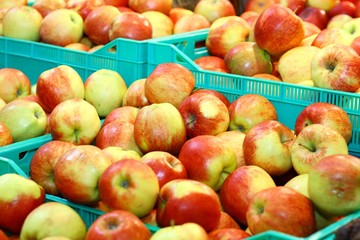 Naklejka na ściany i meble Delicious apples in supermarket