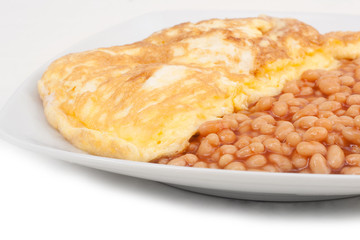 Omlett mit baked Beans - Englisches Frühstück