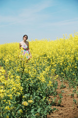 woman in a spring meadow