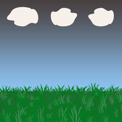 nature illustration - landscape with clouds