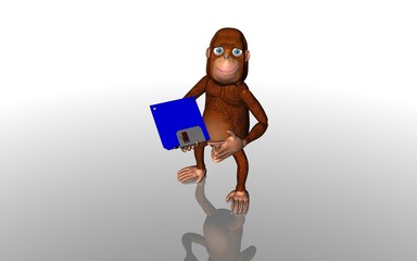Affe mit Diskette