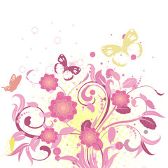 abstract floral pattern pink