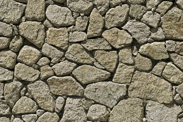 Wall of irregular shaped stones