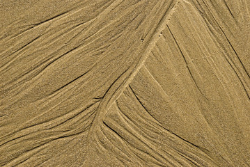 Pattern in the sand by the ocean