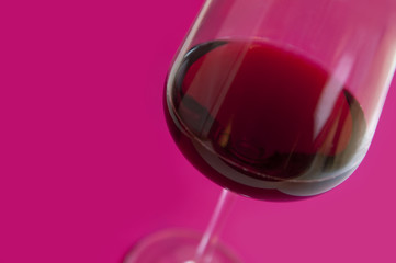 Glass with red wine