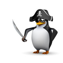 3d Pirate penguin