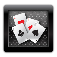 Playing cards metal icon