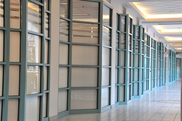 View of corner hallway in the mall