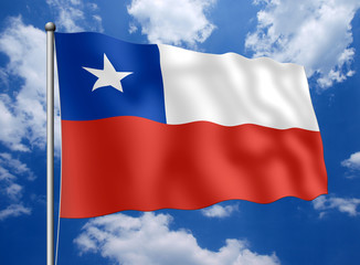 Fototapeta na wymiar Chile-Fahne