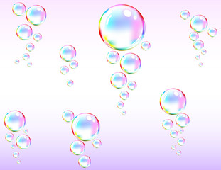 Bubbles in a pink water