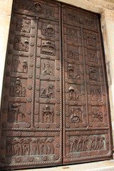 Pisa - decorated detail from the door of the cathedral