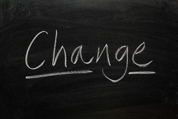 Blackboard concept for the word Change