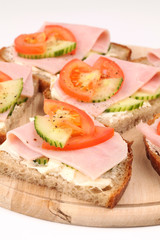 Healthy open faced sandwiches