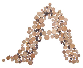 Letter A in Small Tree Stumps