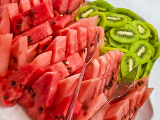 pieces of watermelon/kiwi