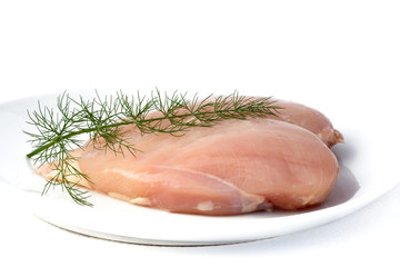 Raw Chicken Breast And Wild Fennel
