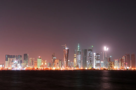 Doha - The capital city of Qatar - Night scene