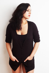 Naklejka premium attractive mixed raced european asian woman