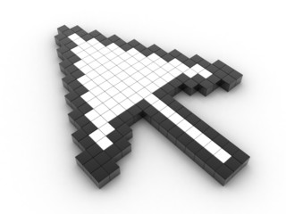 Computer arrow cursor 3d rendered illustration