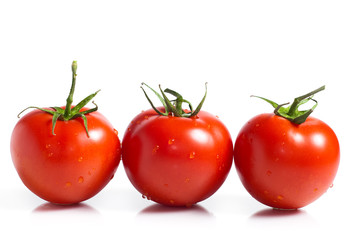 Three tomato isolated on white