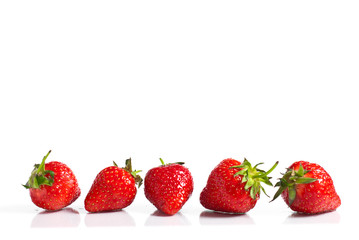 Strawberries isolated on white