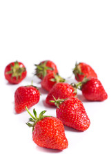 Strawberries isolated over white background