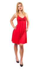 Full body shot of blond pinup girl