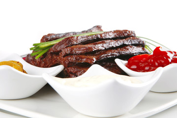 beef meat served