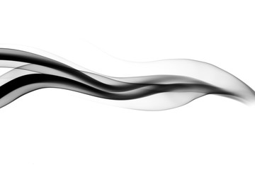 Black Abstraction. Fume wave on white