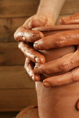 pottery craftmanship clay pottery hands work
