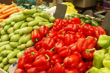close up of vegetables on market stand