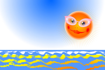 sun and sea vector background eps10