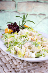 Poultry salad with rice